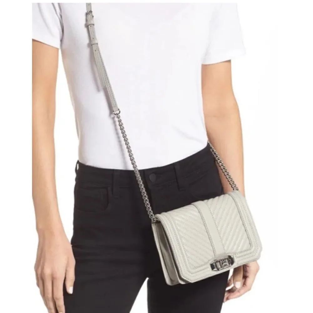 Rebecca Minkoff  Small Love Leather neutral colored crossbody Bag